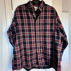 VTG Men's L.L.Bean Scotch Plaid Flannel Soft Soft Cotton Size Large Black, Red